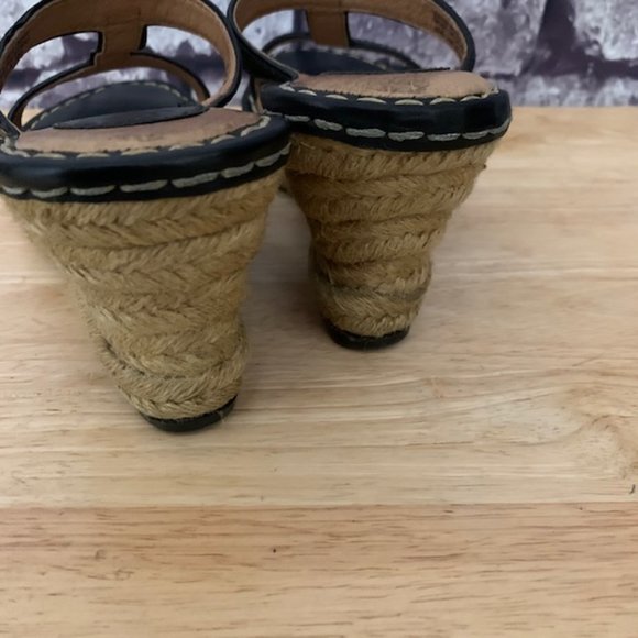 Born Leather Slip On Wedge Sandals Size 8 - Picture 8 of 10